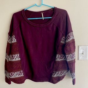Free people sweater in Burgundy size XS